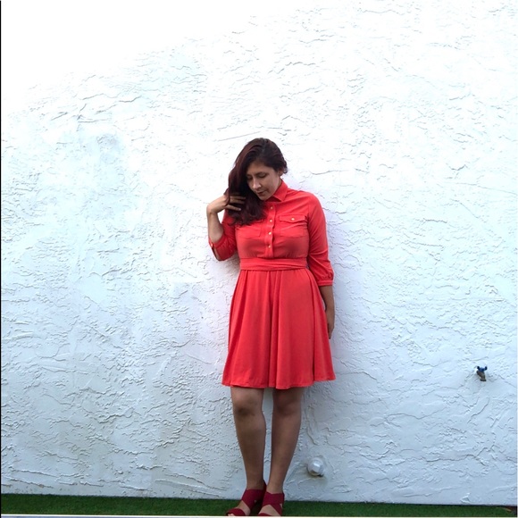 NY Collection Button-Down Dress, Small - Picture 2 of 12